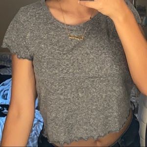 Grey cropped T